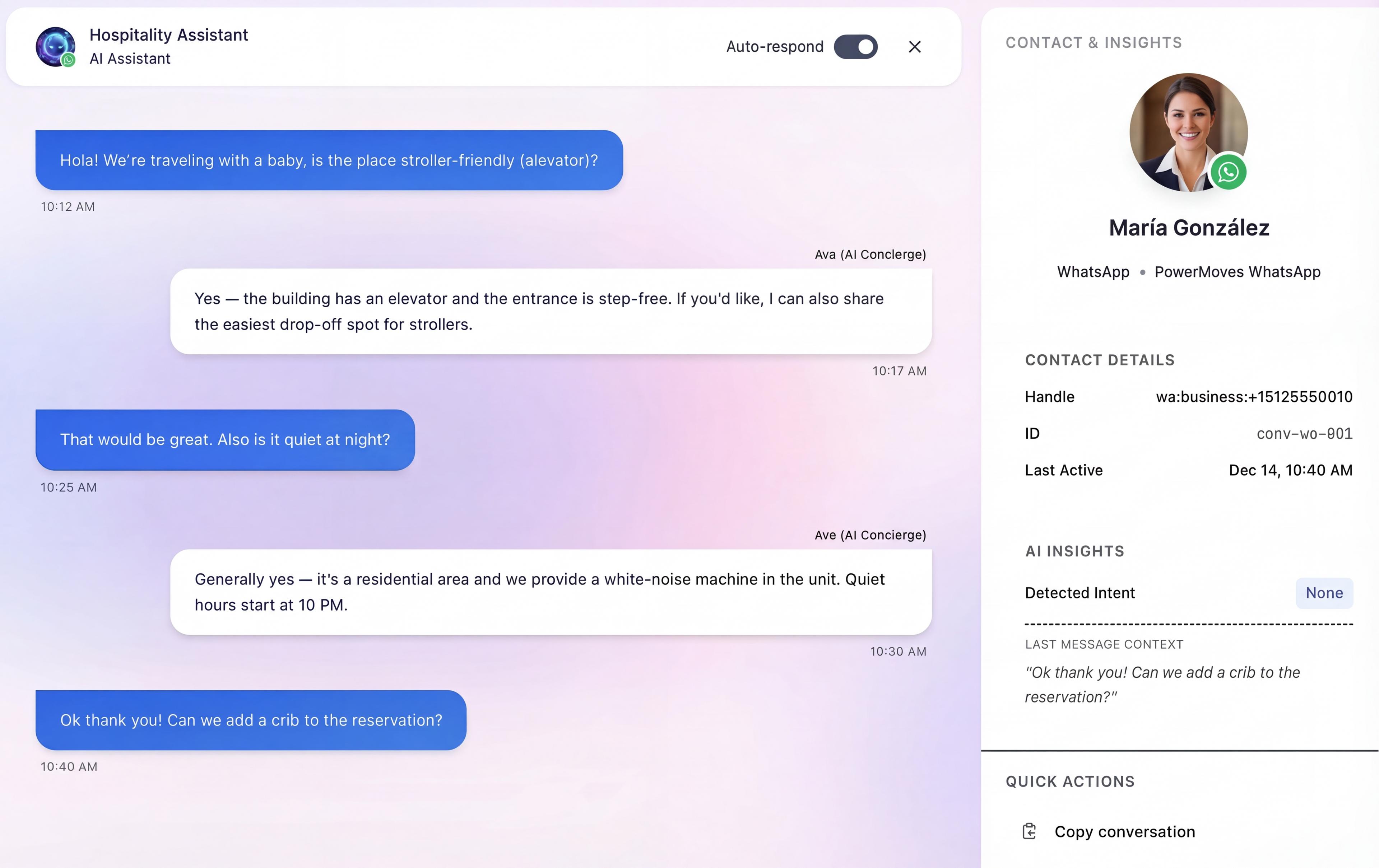 Chat and DM automation example